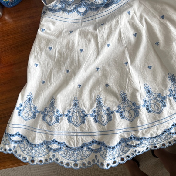 Jonathan Simkhai white & sky blue eyelet midi dress S/M Please read about size - Picture 9 of 16